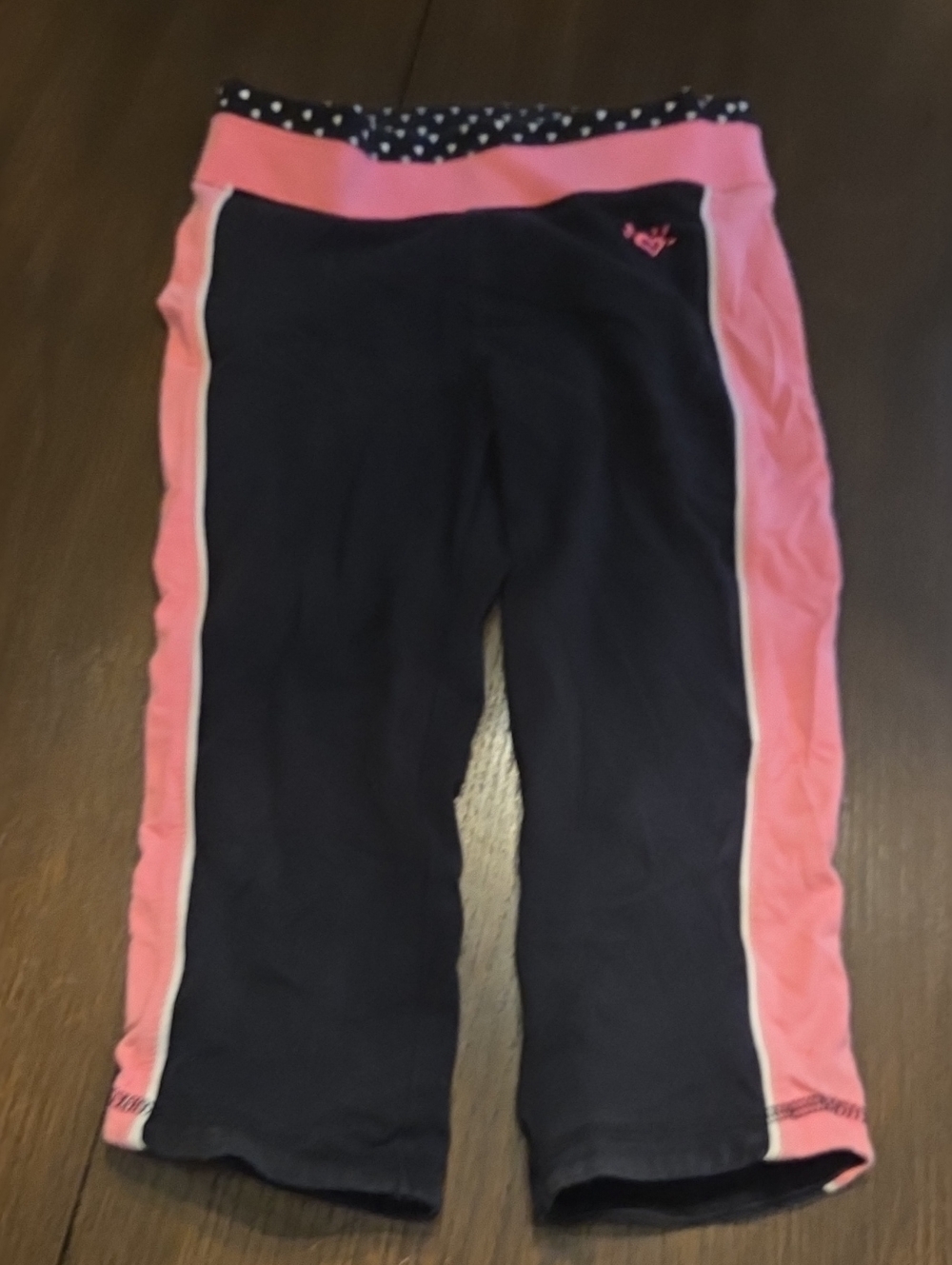 Justice Navy and Pink Girls' Joggers with Polka Dot Waistband